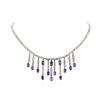 Image 3 : 14KT White Gold 6.02ctw Tanzanite and Diamond Necklace