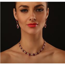 18KT Yellow Gold 47.33ctw Ruby and Diamond Suite