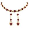 Image 3 : 18KT Yellow Gold 47.33ctw Ruby and Diamond Suite