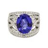 Image 3 : 14KT White Gold 5.56ct Tanzanite and Diamond Ring