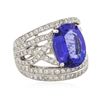 Image 4 : 14KT White Gold 5.56ct Tanzanite and Diamond Ring