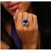 Image 1 : 14KT White Gold 15.93ct GIA Certified Tanzanite and Diamond Ring