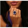 Image 2 : 14KT White Gold 15.93ct GIA Certified Tanzanite and Diamond Ring