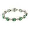 Image 3 : 14KT White Gold 10.60ctw Emerald and Diamond Bracelet