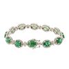 Image 4 : 14KT White Gold 10.60ctw Emerald and Diamond Bracelet