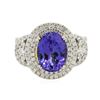 Image 3 : 14KT Two-Tone Gold 4.29ct Tanzanite and Diamond Ring