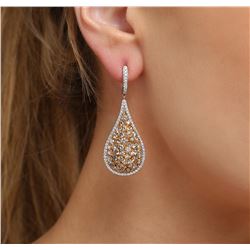 14KT Two-Tone Gold 4.47ctw Diamond Earrings