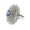 Image 4 : 14KT White Gold 2.01ct Tanzanite and Diamond Ring