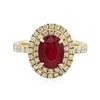 Image 1 : 14KT Yellow Gold 2.17ct Ruby and Diamond Ring