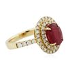 Image 2 : 14KT Yellow Gold 2.17ct Ruby and Diamond Ring