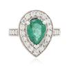 Image 3 : 14KT White Gold 2.12ct Emerald and Diamond Ring