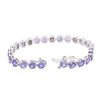 Image 7 : 14KT White Gold 9.46ctw Tanzanite and Diamond Bracelet