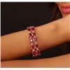Image 5 : 14KT Yellow Gold 41.72ctw Ruby and Diamond Bracelet