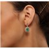 Image 5 : 14KT Yellow Gold 1.84ctw Emerald and Diamond Earrings