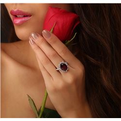 14KT White Gold 7.74ct Ruby and Diamond Ring