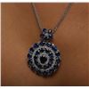 Image 6 : 14KT White Gold 21.53ctw Sapphire and Diamond Pendant With Chain