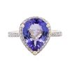 Image 3 : 14KT Yellow Gold 4.73ct Tanzanite and Diamond Ring