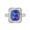 Image 3 : 18KT White Gold 4.13ct Tanzanite and Diamond Ring