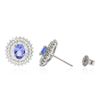 Image 4 : 14KT White Gold 2.44ctw Tanzanite and Diamond Stud Earrings