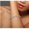 Image 2 : 14KT Three-Tone Gold 6.01ctw Diamond Bangle Bracelet
