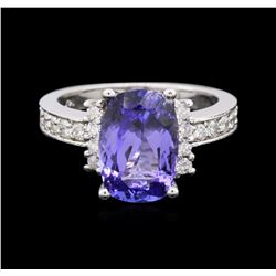 14KT White Gold 3.63ct Tanzanite and Diamond Ring