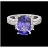 Image 1 : 14KT White Gold 3.63ct Tanzanite and Diamond Ring