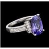 Image 2 : 14KT White Gold 3.63ct Tanzanite and Diamond Ring