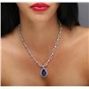 Image 1 : 18KT White Gold 19.12ct Tanzanite and Diamond Necklace