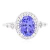 Image 3 : 14KT White Gold 2.18ct Tanzanite and Diamond Ring