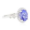 Image 4 : 14KT White Gold 2.18ct Tanzanite and Diamond Ring