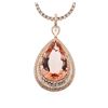 Image 4 : 14KT Rose Gold 57.46ct GIA Certified Morganite and Diamond Pendant With Chain