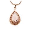Image 6 : 14KT Rose Gold 57.46ct GIA Certified Morganite and Diamond Pendant With Chain