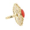Image 4 : 14KT Yellow Gold 4.40ct Coral and Diamond Ring