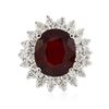 Image 3 : 14KT White Gold 6.56ct Ruby and Diamond Ring