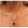 Image 1 : 14KT Two-Tone Gold 8.81ct Tanzanite and Diamond Pendant With Chain