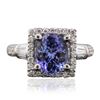 Image 3 : 14KT White Gold 2.05ct Tanzanite and Diamond Ring