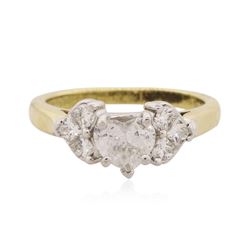 18KT Yellow Gold 1.44ctw Heart Cut Diamond Ring