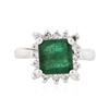 Image 3 : 14KT White Gold 2.60ct Emerald and Diamond Ring
