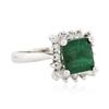 Image 4 : 14KT White Gold 2.60ct Emerald and Diamond Ring