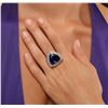 Image 5 : 14KT Yellow Gold 21.69ct GIA Cert Tanzanite and Diamond Ring