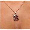 Image 2 : 14KT rose gold 13.57ct Morganite and Diamond Pendant With Chain