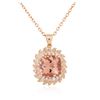 Image 4 : 14KT rose gold 13.57ct Morganite and Diamond Pendant With Chain