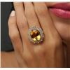 Image 2 : 14KT Yellow Gold 8.56ct Citrine and Diamond Ring