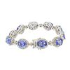Image 4 : 14KT White Gold 24.00ctw Tanzanite and Diamond Bracelet