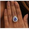Image 2 : 14KT White Gold 3.69ct Tanzanite and Diamond Ring