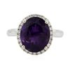 Image 3 : 14KT Two-Tone Gold 4.36ct Amethyst and Diamond Ring