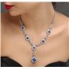 Image 1 : 14KT White Gold 14.01ctw Tanzanite and Diamond Necklace