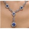 Image 2 : 14KT White Gold 14.01ctw Tanzanite and Diamond Necklace
