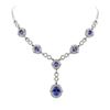 Image 3 : 14KT White Gold 14.01ctw Tanzanite and Diamond Necklace