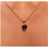 Image 2 : 14KT Yellow Gold 2.19ct Garnet and Diamond Pendant With Chain